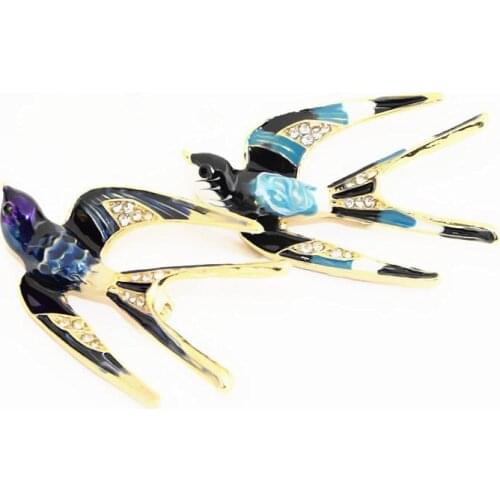 Amazing Gold Color Alloy Multicolor Enamel Lovely Swallow Brooch Cute Animal Broach Pin Pretty Gift Clothes Jewelry Pin