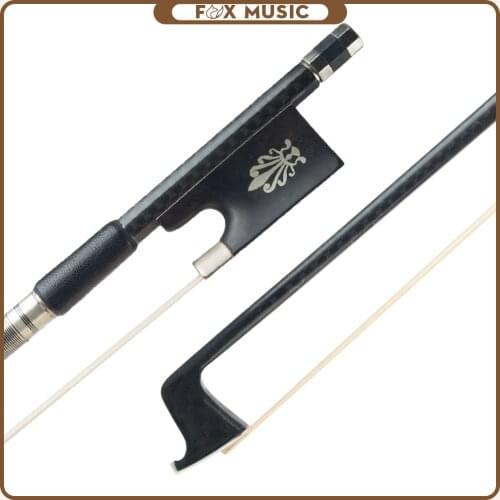 Advanced 4/4 Violin/ Fiddle Bow Carbon Fiber Bow Grid Carbon Fiber Stick Silver Wire And Black Line Winding Fast Response