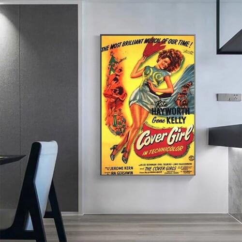 V0339 Cover Girl Vintage Classic Movie Wall Silk Cloth HD Poster Art Home Decoration Gift
