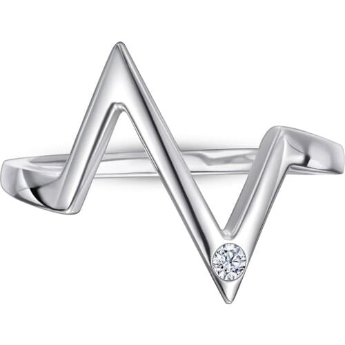 Fashion 100% 925 Sterling Silver Created Moissanite Party Creative Lightning Shape Ring For Women Fine Jewelry Ring Size 5-10