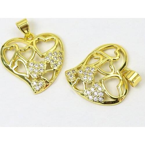 10 Pcs Love Charms necklace pendant Zircon heart Jewelry pendant Necklace jewelry pendant Gift for Mama 8291