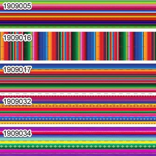 10yards - different sizes -Mexico ribbon colorful stripe printed grosgrain ribbon