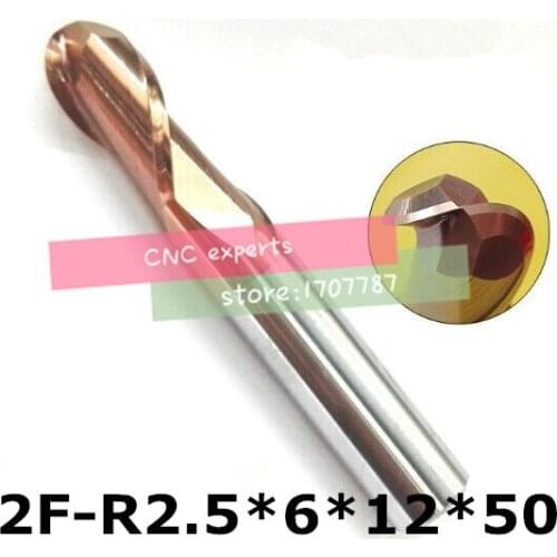 2f-r2.5*6*50,hrc60,material Carbide Square Flatted End Mill four 2 flute 5.0 mm coating nano use for High-speed milling machine