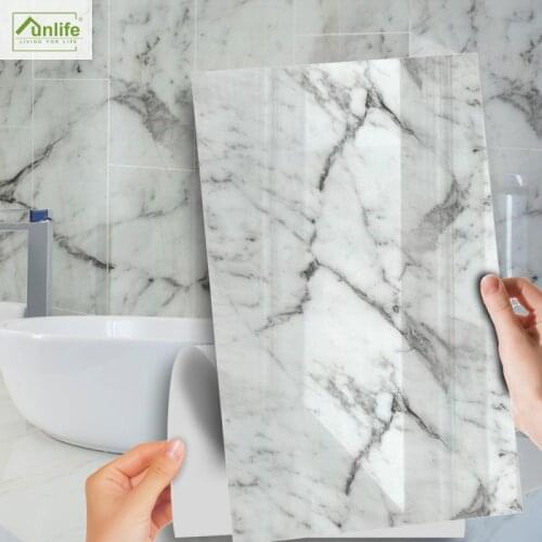 7 Styles Wallpaper Stickers Oil-proof Waterproof Decals Marble Pattern Bathroom Kitchen Posters DIY Self Adhesive Stickers
