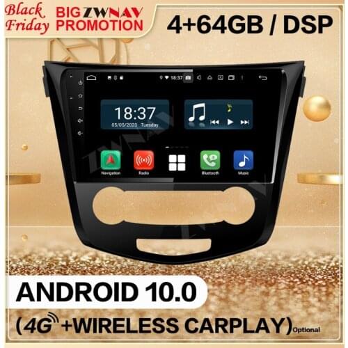 Carplay 128GB For Nissan X-TRAIL Qashqai 2013 2014 2015 2016 2017 2018 Android 10 Screen Audio Radio GPS Head Unit Auto Stereo