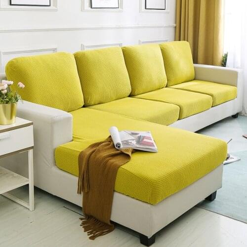 1/2/3/4 Seater Spandex Sofa Cushion Cover Furniture Protector Corner Sofa Cover Polar Fleece Elastic Couch Cover Slipcovers