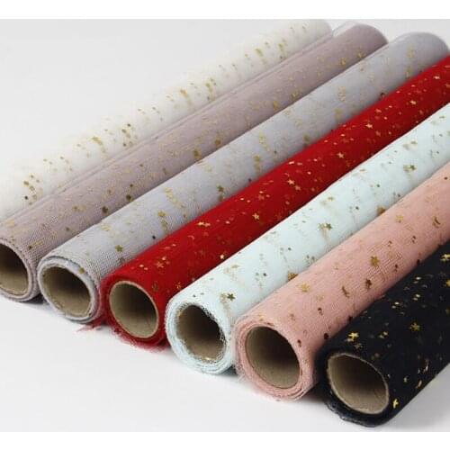 Flower Bouquet Packing Star-Moon Mesh Gauze Background Cloth 49cm Table Dress Wedding Netting Tent Decoration