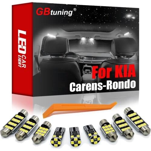 GBtuning Canbus LED Interior Light Kit 11PCS For KIA Carens Rondo 2013 2014 2015 2016 2017 Car Ceiling Map Dome Lamp Accessories