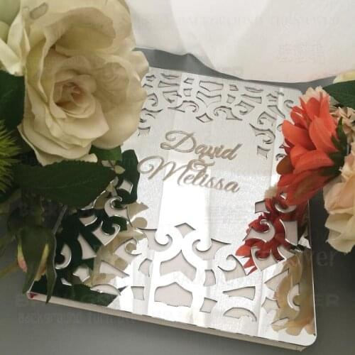 Guest Book Wedding Custom Mirror Party White Signature Decor Gifts Blank Favor Names Date Laser Cut Royal Retro Vintage G004
