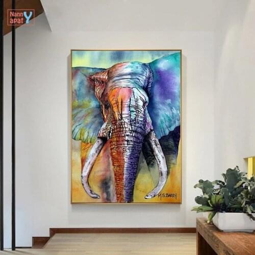 Colorful Elephants Graffiti Poster Wall Art Animals Canvas Painting HD Printed Pictures For Living Room Modern Home Decoration