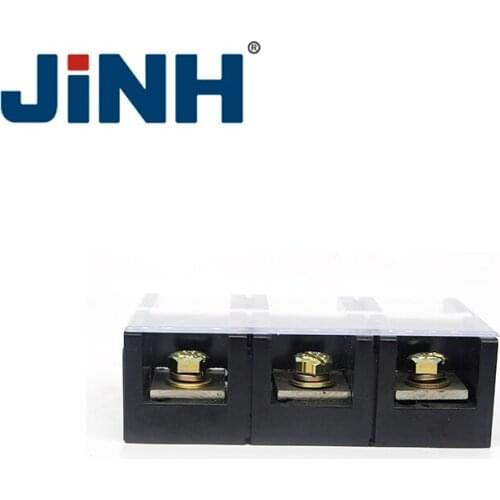 Hot Selling 300A Double Rows 3P 3 Positions Covered Barrier Screw Terminal Block Copper TC-3003