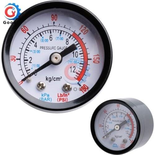 Bar Air Pressure Gauge 0-180PSI 0-12Bar 1/8" Male Thread Air Compressor Hydraulic Fluid Pressure Gauge For Air Compressor Iron
