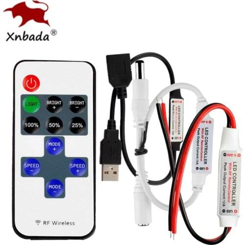 Mini 11Keys RF Wireless Led Remote Controller Led Dimmer Controller For Single Color Light Strip SMD5050/3528/5730/5630/3014