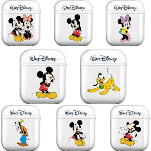 Disney Character Mickey Minnie Mouse Goofy Dog Soft Silicone Cases For Airpods 1/2 Protective Bluetooth Wireless Earphone Cover