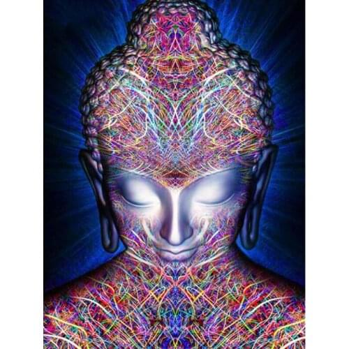 Diamond Dots Kits 5D DIY Diamond Painting Colored Buddha Full Square Diamond Embroidery Pet Picture Mosaic Kits Paste Painting