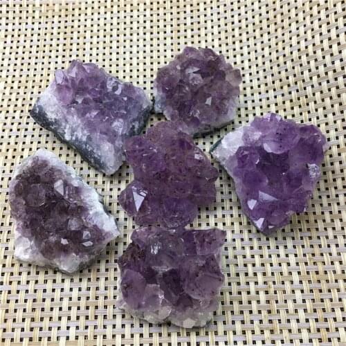Natural amethyst cluster quartz crystal geode specimen raw stone healing