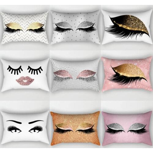 Brand New 2019 Pillow Case 30*50cm Creative Sequin Eyelash Pillow Cases Linen Sofa Cushion Cover Home Decor Pillow Case