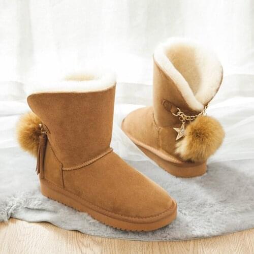 New Arrivals Australia Classic Women Boots Tassels Large Size Fashion Ladies Leather Sheepskin Snow Boots Women Shoes