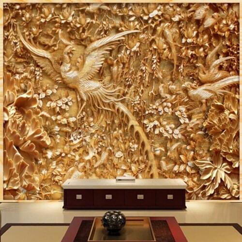 Wallpapers Youman custom 3d stereoscopic wallpaper modern large fashion interior walls mural wood carvings classical wallpaper