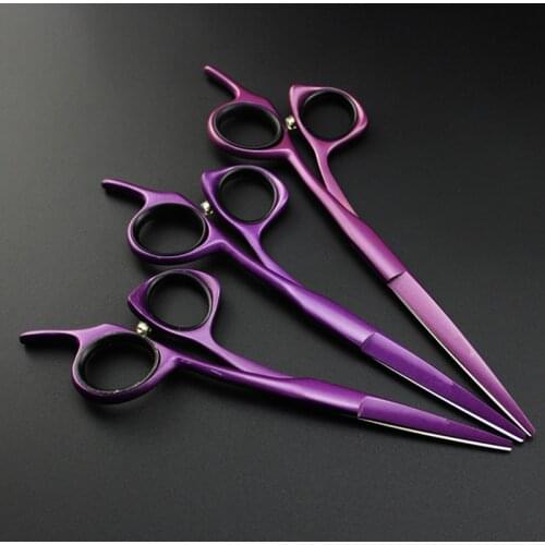 Professional Japan 440c 5/5.5/6 '' violet cut hair cutting scissors haircut barber makas haircutting shears Hairdresser scissors