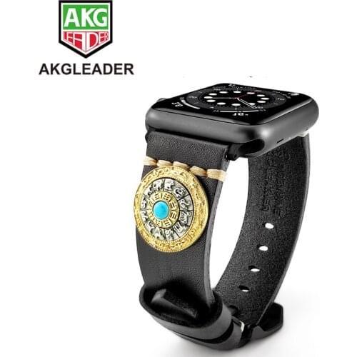 AKGLEADER Genuine watch band with Hand Spinner fidget Zinc Alloy for apple watch 1 2 3 4 5 6 watchband 40mm 44mm iwatch bands