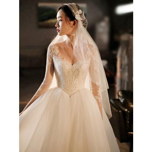 Romantic Boho Wedding Dress 2021Elegant Beach A-Line simple Bride Dress Lace Tulle Ball Gown Real Photo Vintage Bridal Gowns