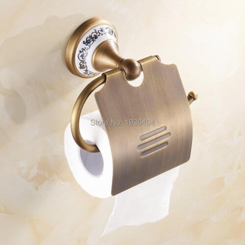 Luxury Retro Toilet Paper Holder Waterproof Copper Paper Dispenser Paper Box PH206