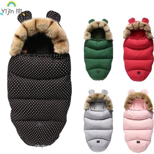 Universal Baby Stroller Sleeping Bag Winter Warm Sleep Sack Windproof For Infant Wheelchair Envelopes Footmuff