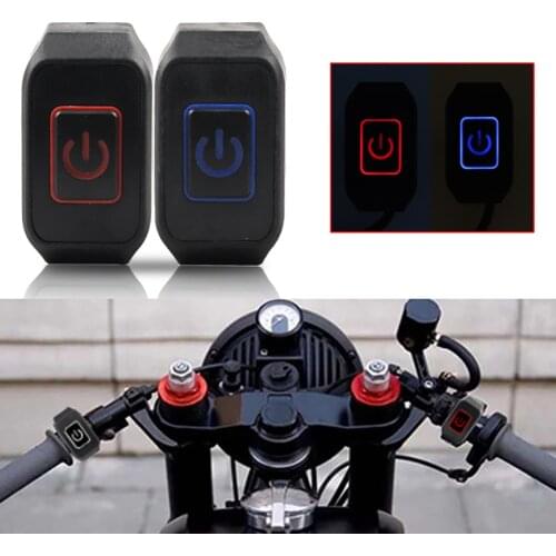 22mm 7/8'' Motorcycle Handlebar Switch Button 12V Waterproof Control Switch Button with LED light
