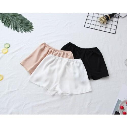 Female summer loose safety shorts pants thin large size elastic waist solid basic underwear black white S/M/L