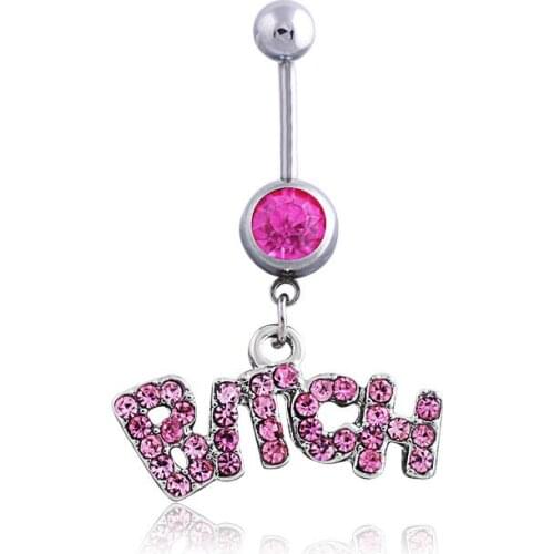 14G 316L Surgical Steel BRTCH Navel Belly Button Ring Body Piercing Arrow Dangle Navel Belly Ring