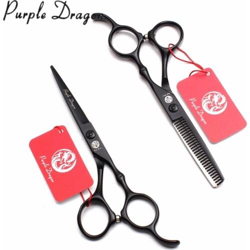 5.5" 6" Stainless Black Groomer Scissors Professional Grooming Scissors Cutting Scissors Thinning Shears Hair Scissors Set Z9030