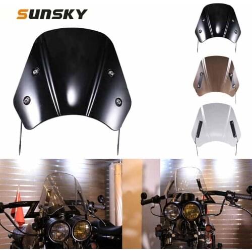 5-7 Inch Retro Motorcycle Windshield Universal Modified Windshield