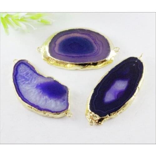 5pcs Nature stone Connectors in Purple Color for bracelet Jewelry findings