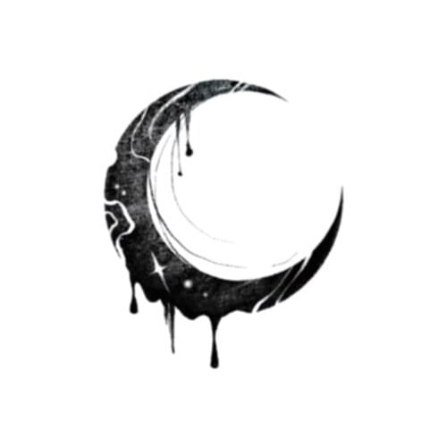 55MM×70MM dark moon tattoo stickers waterproof female long-lasting flower tattoo stickers dark curved moon