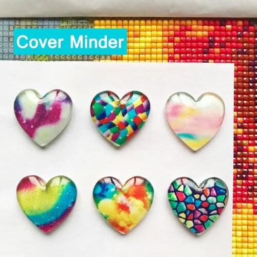 Diamond Painting Accessories Cover Minder Heart shaped Rainbow Colorful Cover Holder