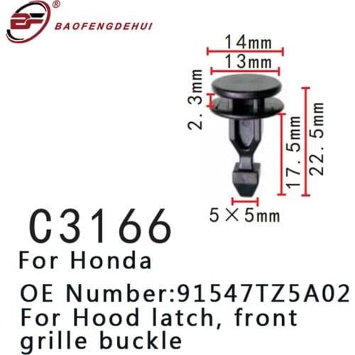 Auto Hood Latch Fastener For Honda Front Grille Buckle 91547tz5a02 (Can Be Used With C3161)
