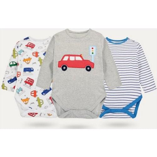 DHL 10set 3pcs/set Newborn Infant Cute Cotton Long Sleeve Unisex Bebe Boy Girls Bodysuit Baby Clothing Body Tops