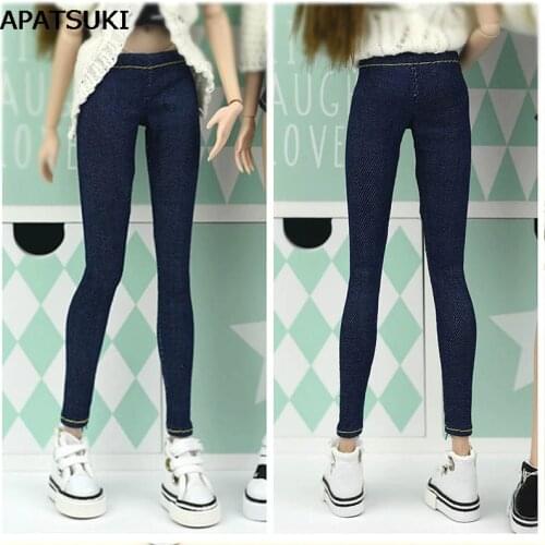 Elastic Jeans Bottoms Trousers Long Pants For Barbie Doll Clothes Fashion Outfit Shorts For Blythe 1/6 BJD Dolls Accessories