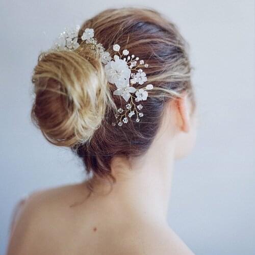 Crystal Hair Comb Flower Wedding Bridal Headpiece Hair Accessory