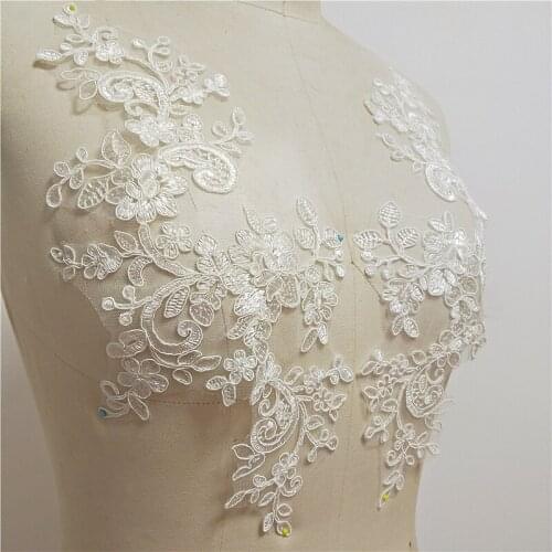 Lace Applique Medallions Piece mirror Lace wedding dress Embroidery Applique Lace DIY motif