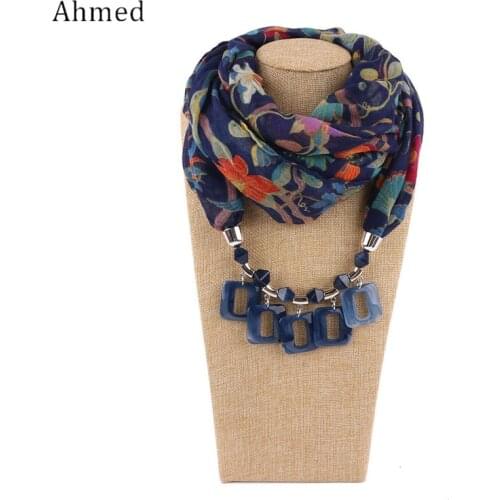 Ahmed Fashion Multilayer Geometric Square Pendant Statement Necklaces for Women 2018 New Scarf Necklace Collar Jewelry Bijoux
