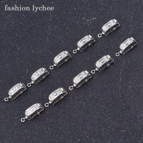 Fashion lychee 10pcs Metal Mini Camping Trailer Shaped Charms For Pendant Necklace Bracelet DIY Jewelry Making