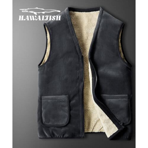 Hawaifish brand male vest 2021 new Autumn and winter Fashion wool vest Male high quality warm cashmere Men' Sleeveless Vest