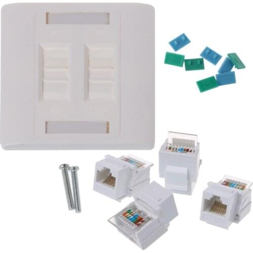 Wall Plate 4 Ports RJ45 Network 86mm Standard Wall Plate