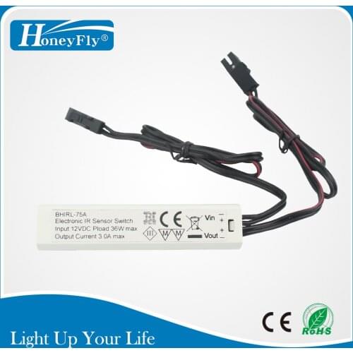 HoneyFly New 2pcs IR Sensor Switch DC8-30V To 12V/24V 3A Infrared Sensor Switch Auto on-off LED Strip/ Cabinet Cupboard 5CM CE