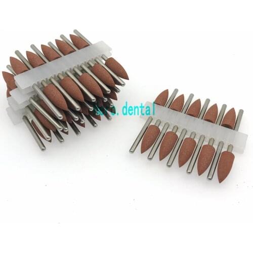 50pcs Dental Silicone Rubber Resin Base Hidden Denture Polishing Burs brown model 406