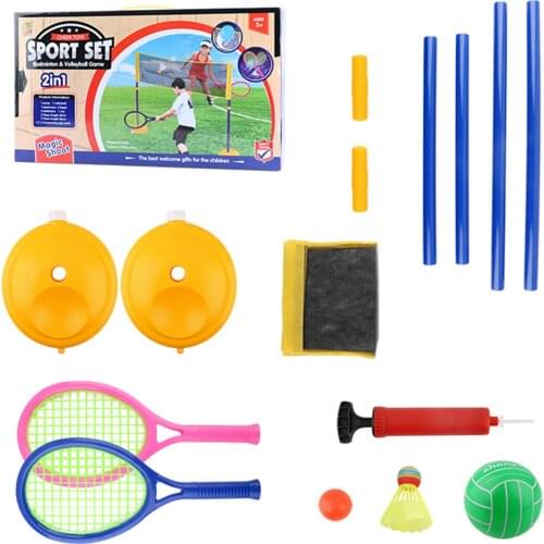 3-in-1 Plastic Children Tennis Badminton Toys Outdoor Indoor Sports Leisure Toys Tennis Rackets Parent-child Toys Kids Gifts