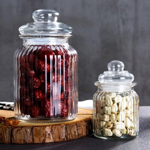 Luxury Creative Storage Jar Glass Food Honey Nordic Cookie Tea Sugar Coffee Storage Jar Household Rangement Kitchen Items DG50PG