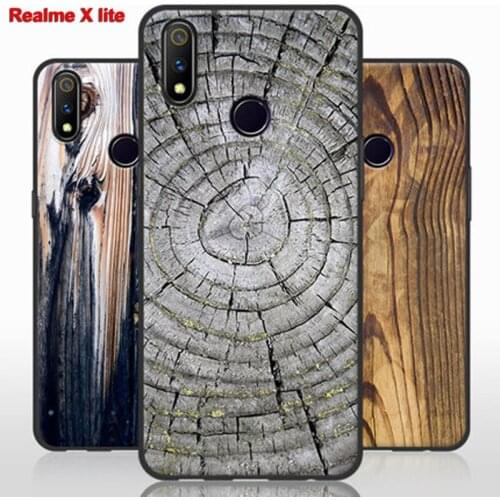 For OPPO Realme X lite Silicone bumper Real me X Lite Xlite case soft TPU wood stone style back cover Realme X lite phone cases